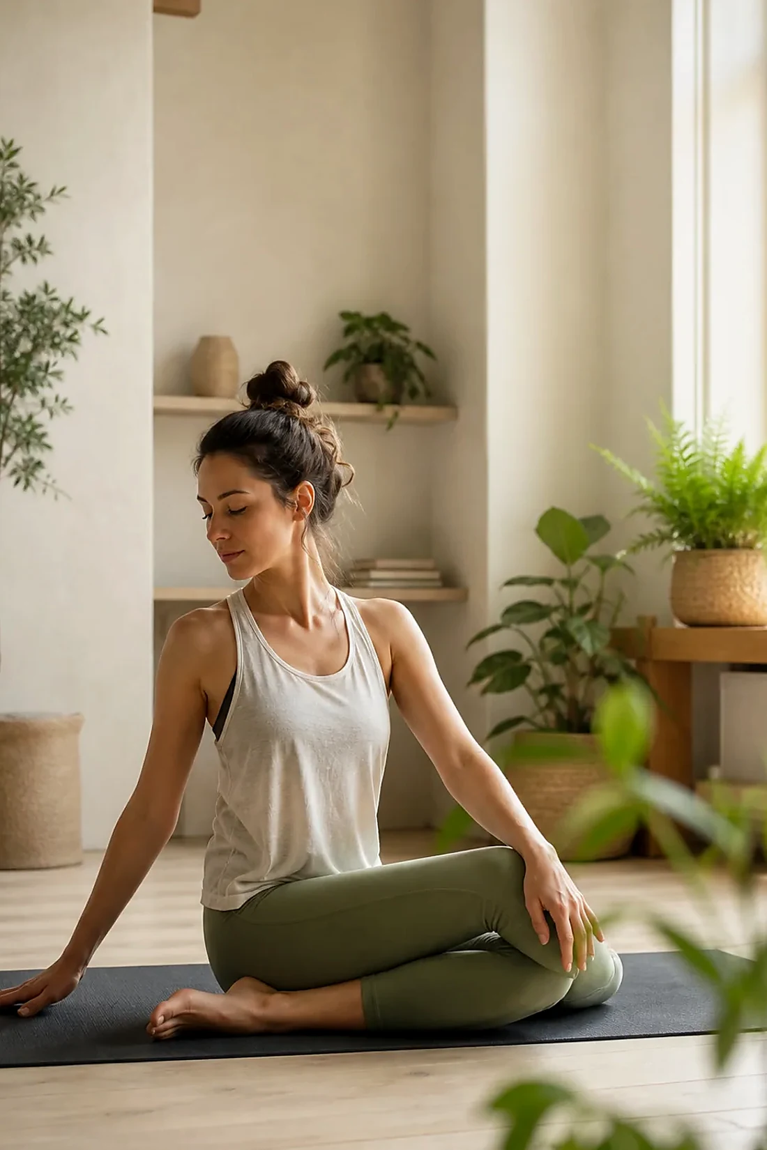 Espace de pratique sobre pour relier traditions du yoga et usages modernes.