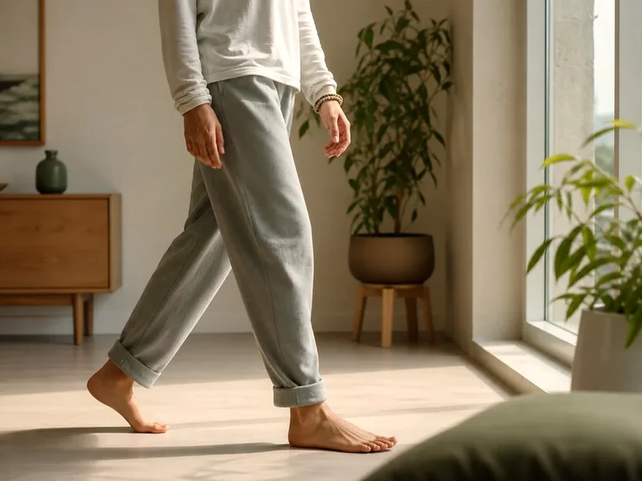 Repère visuel sur l’attention, le mouvement lent et la pleine conscience dans le yoga.
